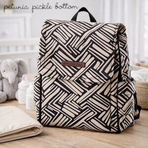 Petunia Pickle Bottom Diaper Bag Backpack | Geometric Print | With Changing Pad